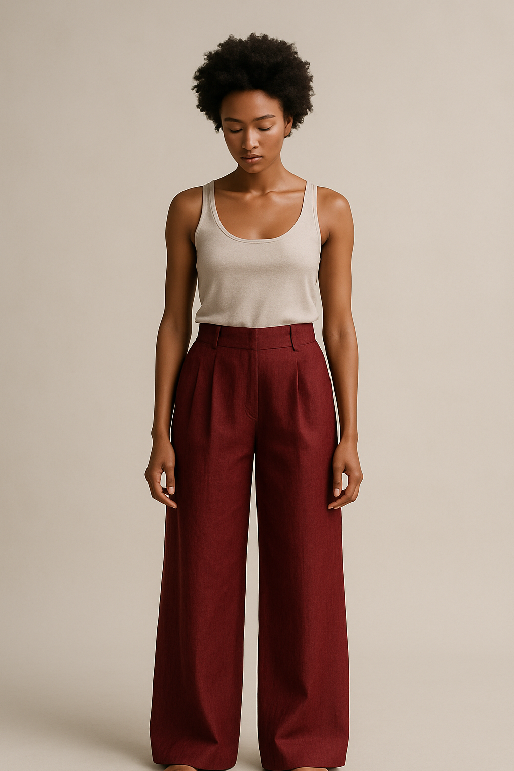 Hannah | Leinenhose Burgundy